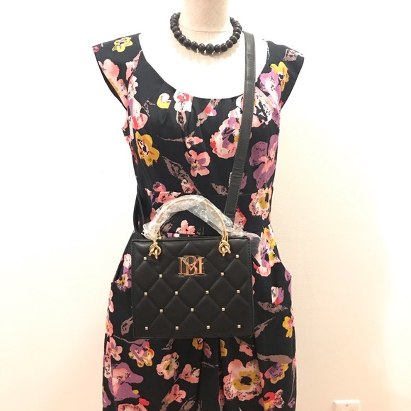 Badgley Mishka Studio black vegan leather mini quilted handle bag. NWT. - Picture 2 of 11